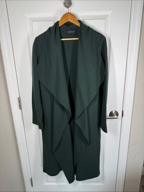 Lafayette 148 green open front wool coat